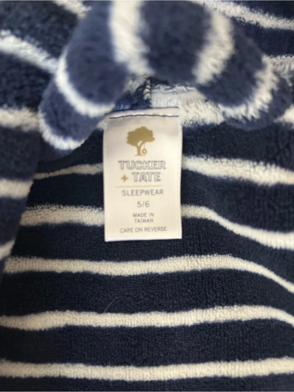 Tucker + Tate Navy and White Striped Hooded  Robe